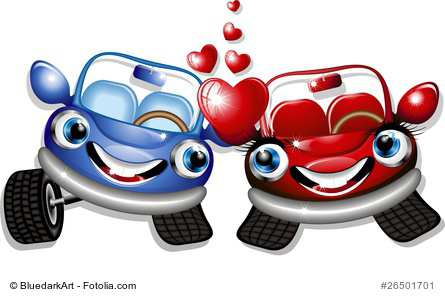 Autorennen Brautpaar